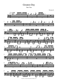 Drum score: Take That - Greatest Day