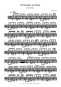 Drum score: Radio Futura - El Hombre de Papel