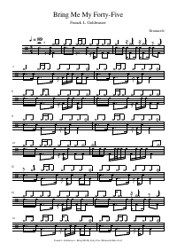Drum score: Franck L. Goldwasser - Bring Me My Forty-Five