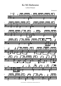 Drum score: Lefteris Pantazis - Ke Mi Hathoume