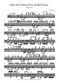Drum score: Sérgio Saas - Mais (feat. Paloma Possi & Mari Rocha)