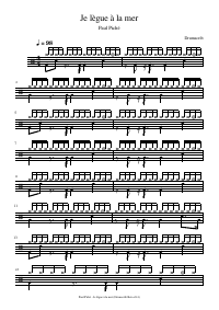 Drum score: Paul Piché - Je lègue à la mer