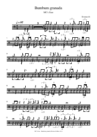 Drum score: MC's Zaac - Bumbum granada