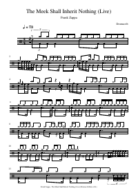 Drum score: Frank Zappa - The Meek Shall Inherit Nothing (Live)