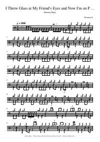 Drum score: Destroy Boys - I Threw Glass at My Friend's Eyes and Now I'm on Probation