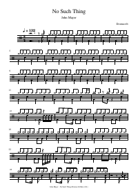 Drum score: John Mayer - No Such Thing