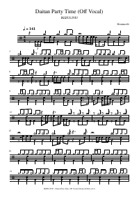 Drum score: IKIZULIVE! - Daitan Party Time (Off Vocal)