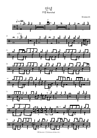 Drum score: 부활 Boowhal - 안녕