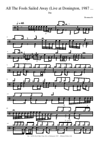 Drum score: Dio - All The Fools Sailed Away (Live at Donington, 1987)