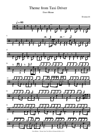Drum score: Dave Blume - Theme from Taxi Driver