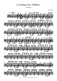 Drum score: Dua Lipa - Levitating (feat. DaBaby)