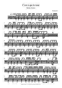 Drum score: Mylène Farmer - C'est à qui le tour