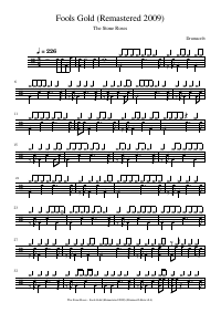 Drum score: The Stone Roses - Fools Gold (Remastered 2009)