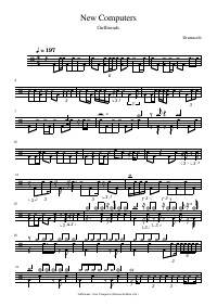 Drum score: Girlfriends - New Computers