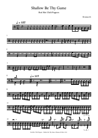 Drum score: Red Hot Chili Peppers - Shallow Be Thy Game