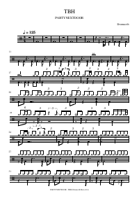 Drum score: PARTYNEXTDOOR - TBH
