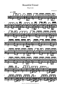 Drum score: King Louis - Beautiful Friend
