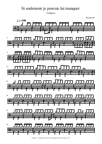 Drum score: Calogero - Si seulement je pouvais lui manquer