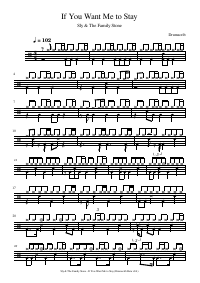 Drum score: Sly & The Family Stone - If You Want Me to Stay