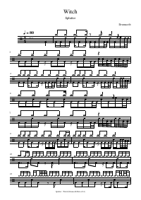 Drum score: Splutter - Witch
