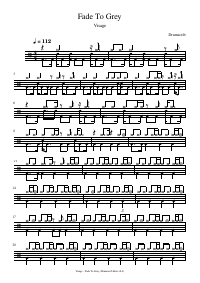 Drum score: Visage - Fade To Grey