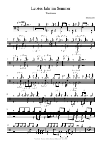Drum score: Tocotronic - Letztes Jahr im Sommer