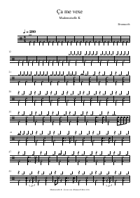 Drum score: Mademoiselle K - Ça me vexe