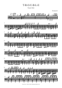 Drum score: Travis Tritt - T-R-O-U-B-L-E