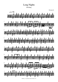 Drum score: B B King - Long Nights
