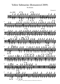 Drum score: The Beatles - Yellow Submarine (Remastered 2009)