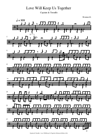 Drum score: Captain & Tennille - Love Will Keep Us Together