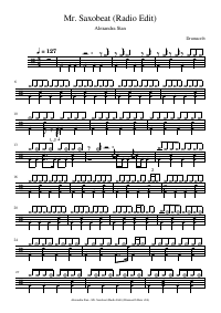 Drum score: Alexandra Stan - Mr. Saxobeat (Radio Edit)