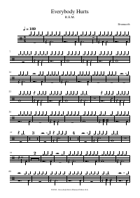 Drum score: R.E.M. - Everybody Hurts