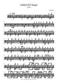 Drum score: Fuzon - Ankhon Ke Saagar