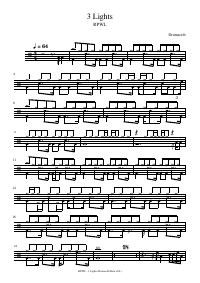Drum score: RPWL - 3 Lights