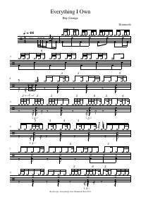 Drum score: Boy George - Everything I Own