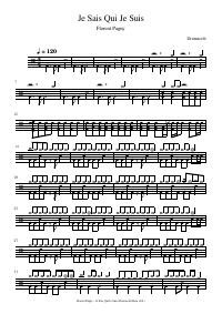 Drum score: Florent Pagny - Je Sais Qui Je Suis
