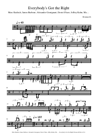 Drum score: Marc Kudisch, James Barbour, Alexander Gemignani, Denis O'hare, Jeffrey Kuhn, Mario Cantone, Mary Catherine Garrison, Becky Ann - Everybody's Got the Right