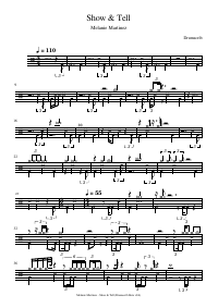 Partitura de batería: Melanie Martinez - Show & Tell