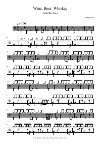 Drum score: Little Big Town - Wine, Beer, Whiskey