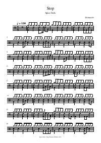 Drum score: Spice Girls - Stop