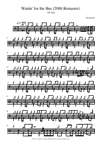 Drum score: ZZ Top - Waitin' for the Bus (2006 Remaster)
