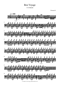 Drum score: U.S. Bombs - Bon Voyage