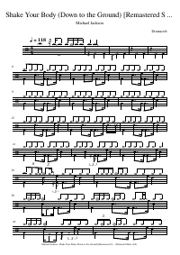 Drum score: Michael Jackson - Shake Your Body (Down to the Ground) [Remastered Single Version]
