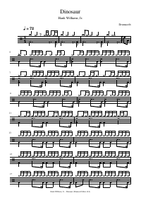 Drum score: Hank Williams, Jr. - Dinosaur
