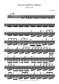 Drum score: Shania Twain - Forever And For Always