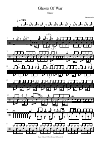 Drum score: Slayer - Ghosts Of War