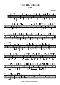 Drum score: QMIIR - TIKI TIKI (Slowed)