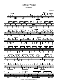 Drum score: Ben Kweller - In Other Words