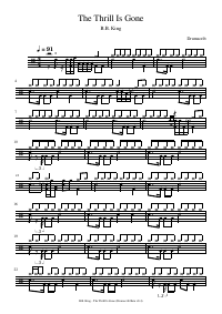 Drum score: B.B. King - The Thrill Is Gone